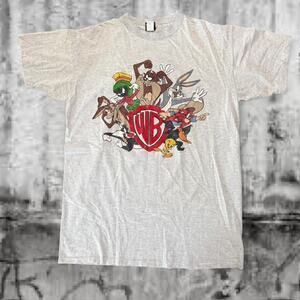 Vintage Warner Bros Looney Tunes T-Shirt – Grey Single Stitch– OSFA / XL/XXL